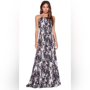 Parker silk modern floral maxi dress